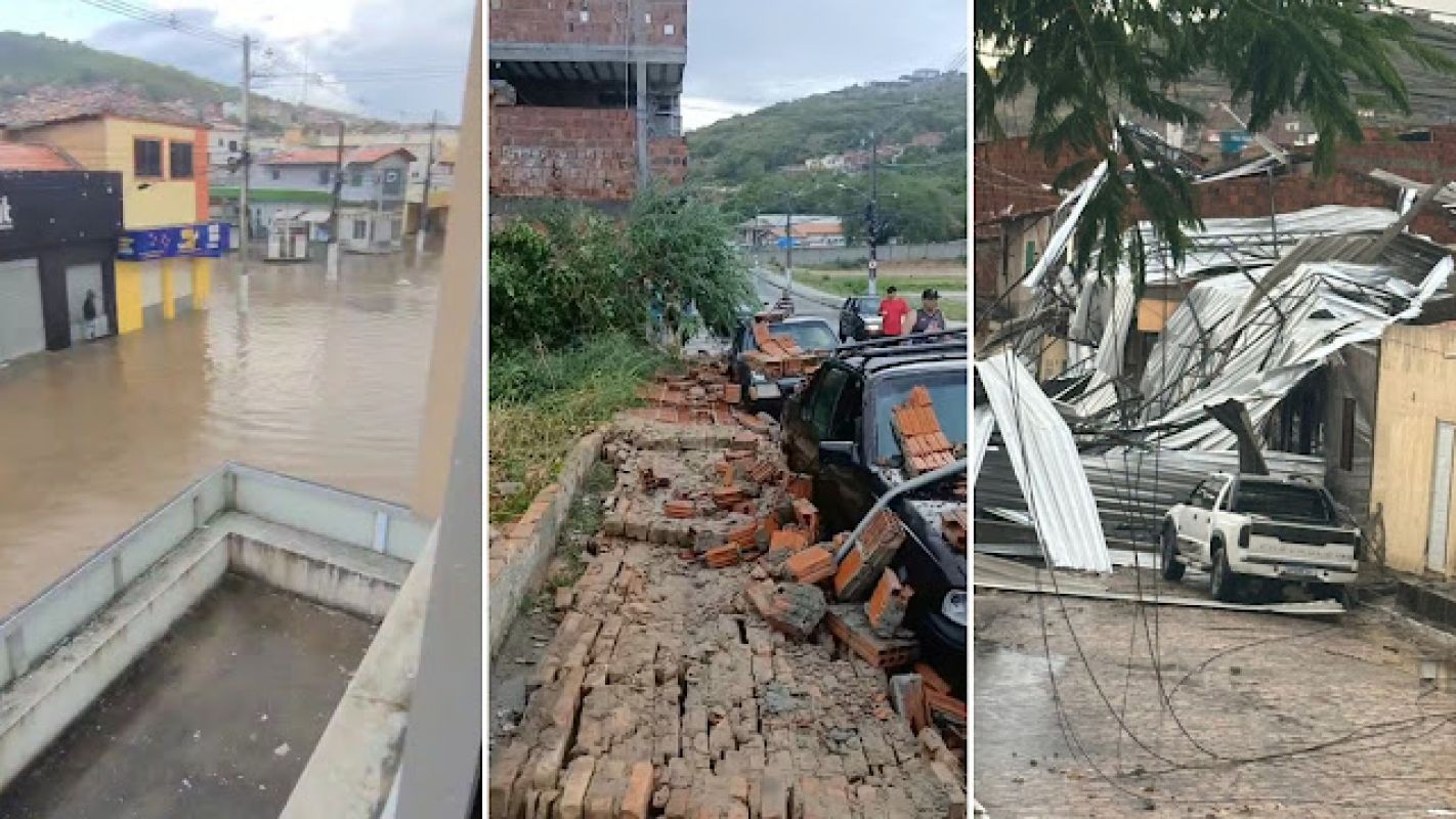 Chuva e ventania causam transtornos, prejuízos e alagamentos em Jacobina, veja vídeo