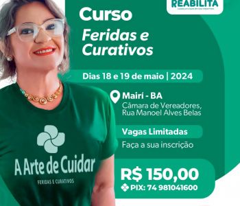CURSO DE FERIDAS CURATIVOS EM MAIRI-BA– Ministrado pela Enfermeira Dermatológica Adelzina Paiva