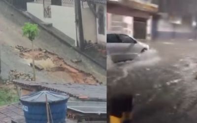 Fortes chuvas deixam moradores ilhados e ruas alagadas em cidades do interior da Bahia, entre elas Capim Grosso;