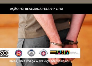 PMBA conduz indivíduo com mandado de prisão aberto em Capim Grosso
